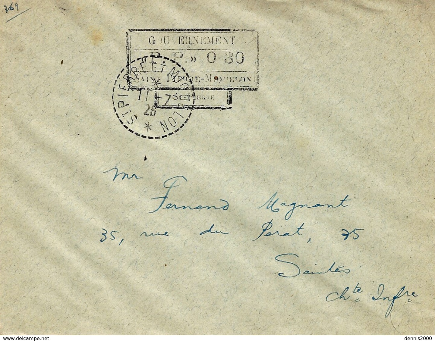 1926- Enveloppe   Avec  P.P. * O,30   Dans Un Rectangle  Pour La France - Briefe U. Dokumente