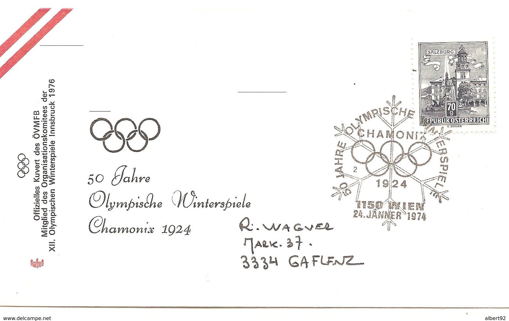 1974  Cinqantième Anniversaire Des Jeux Olympiques De Chamonix:(Innsbruck 1974) - Winter 1924: Chamonix