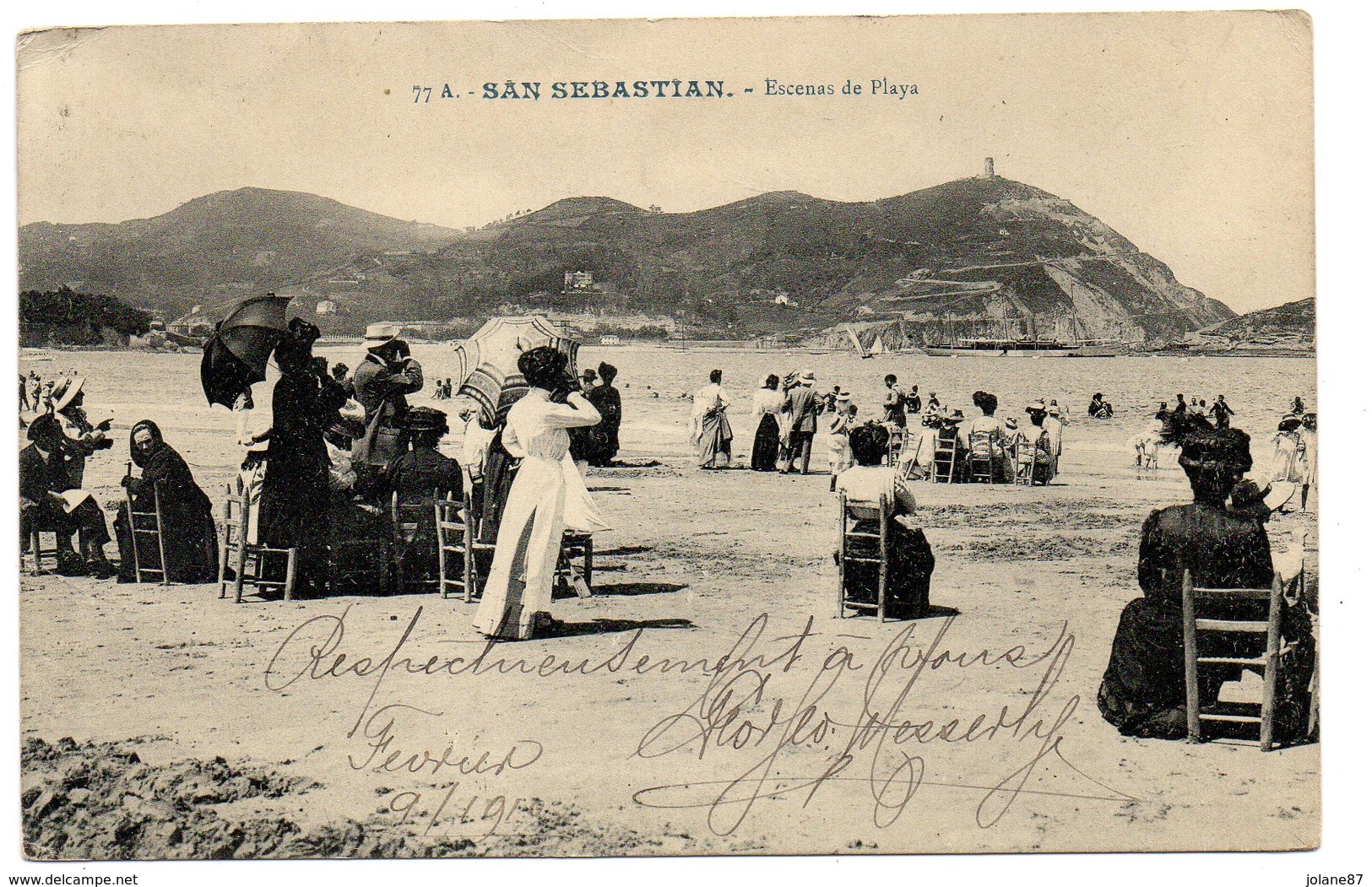 CPA     SAN SEBASTIAN      1910         ESCENAS DE PLAYA - Guipúzcoa (San Sebastián)