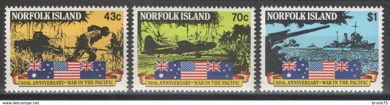 Norfolk - YT 507-509 ** MNH - 1991 - War In The Pacific - WW2 - Ile Norfolk