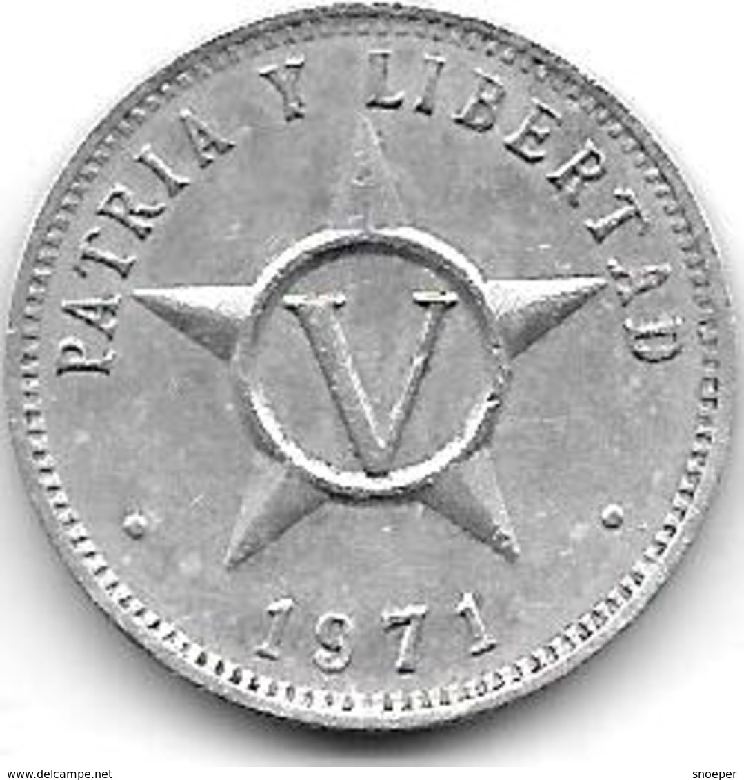 *cuba 5 Centavos 1971  Km 34 Xf+ - Cuba