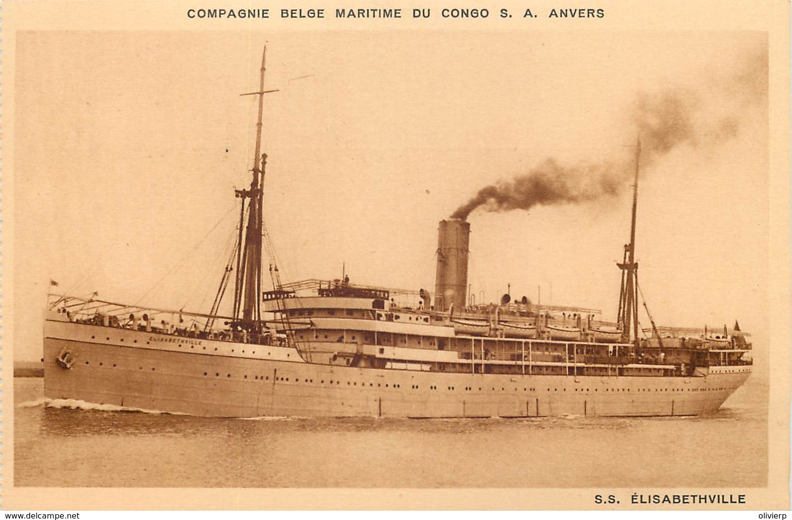 Cie Maritime Belge Du Congo - S.S. Elisabethville - Belgisch-Congo