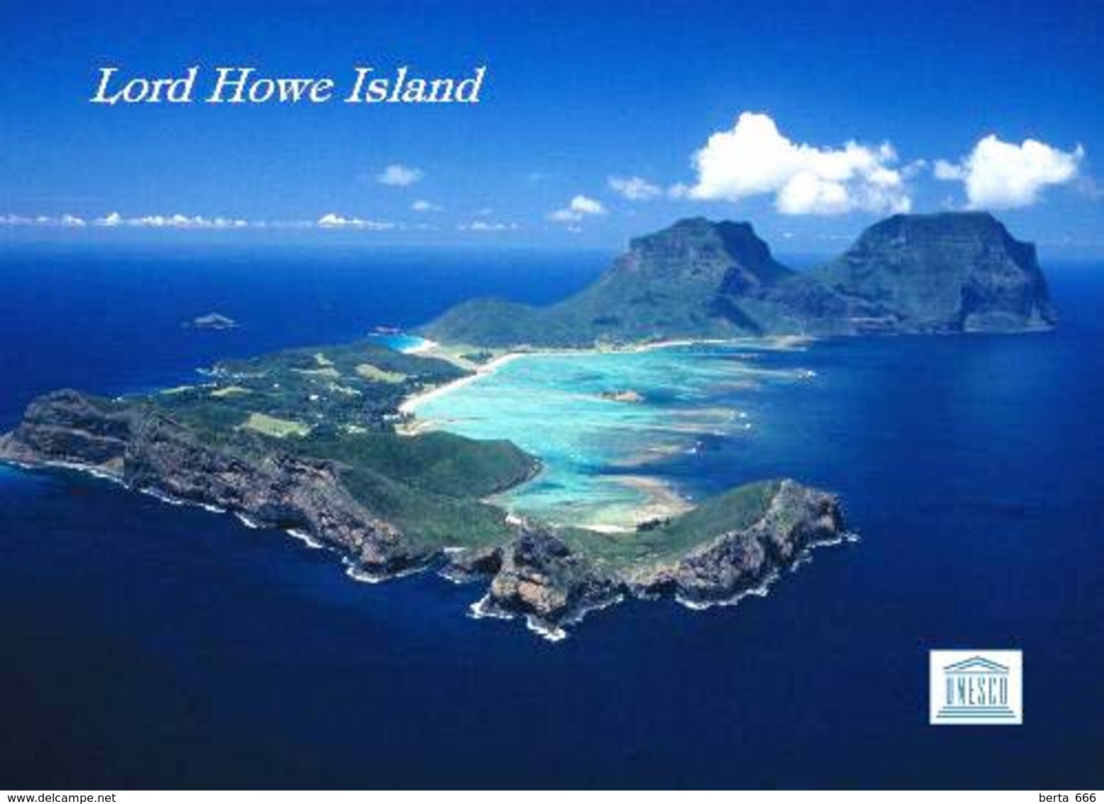 Lord Howe Island Aerial View UNESCO Australia New Postcard - Autres & Non Classés