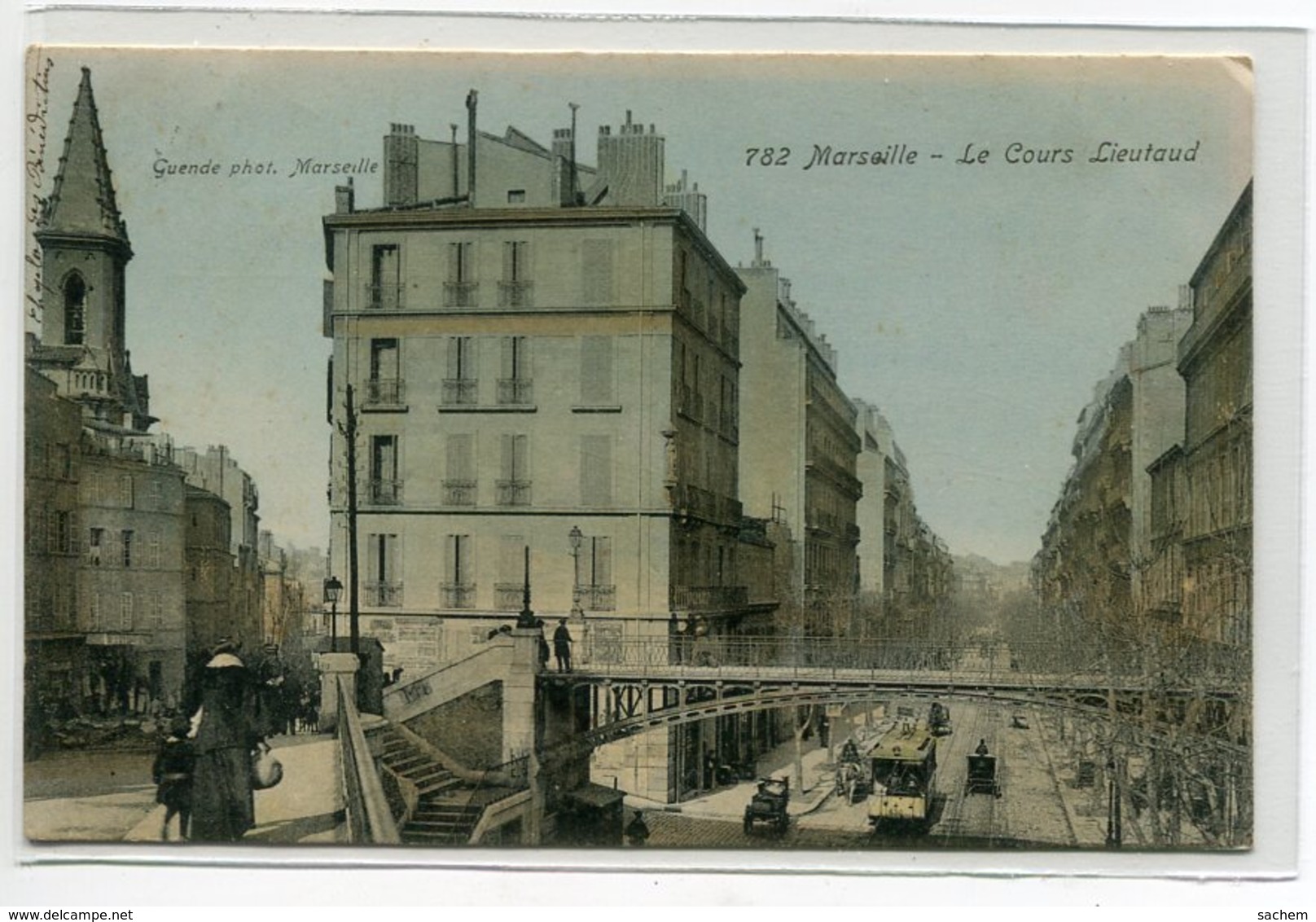 13 MARSEILLE  Quartier Cours Lieutaud Couleur Animation 1906 Timb -  Guede Photo G  D01 2020 - Unclassified