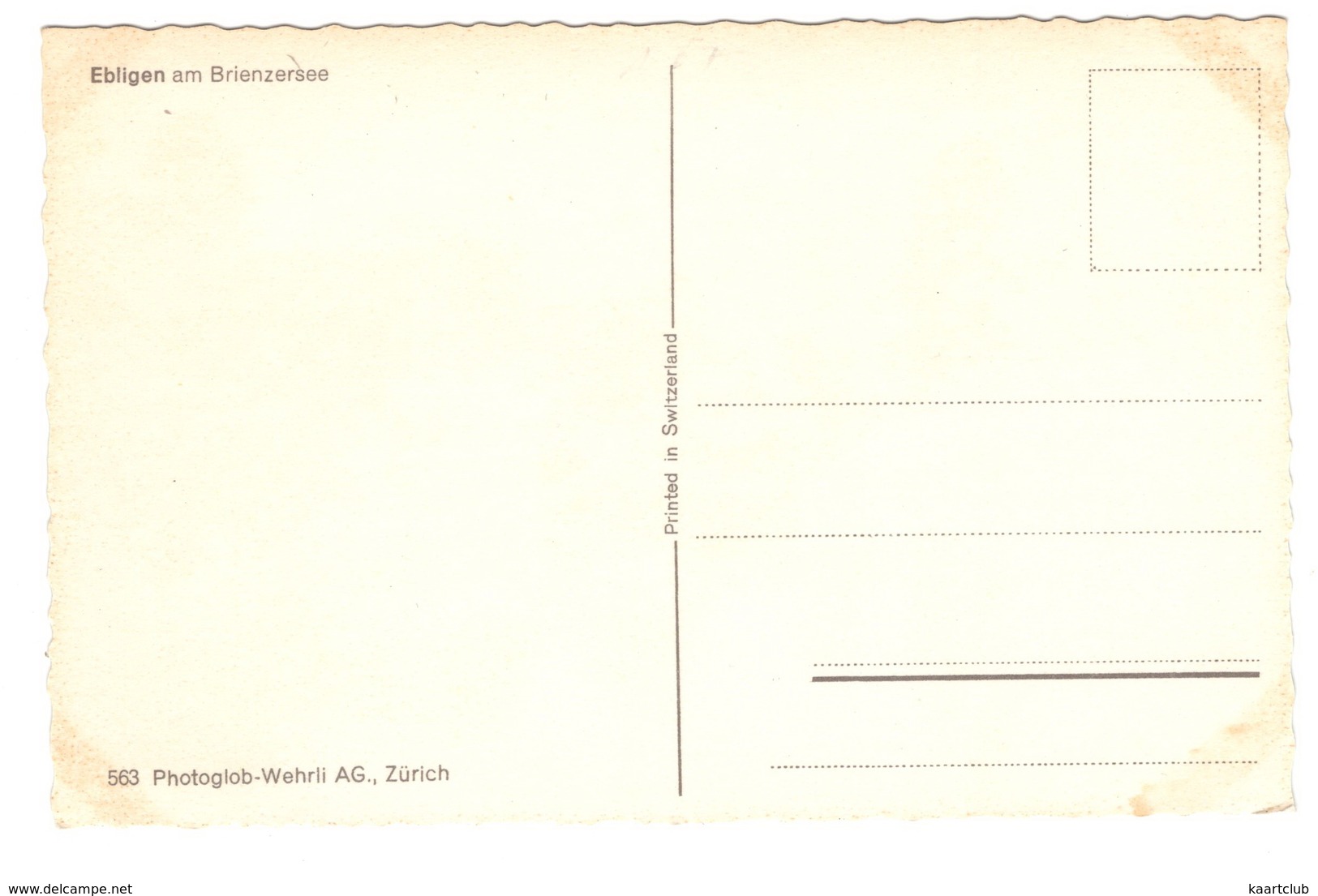 Ebligen Am Brienzersee -  (Schweiz/Suisse) - Brienz