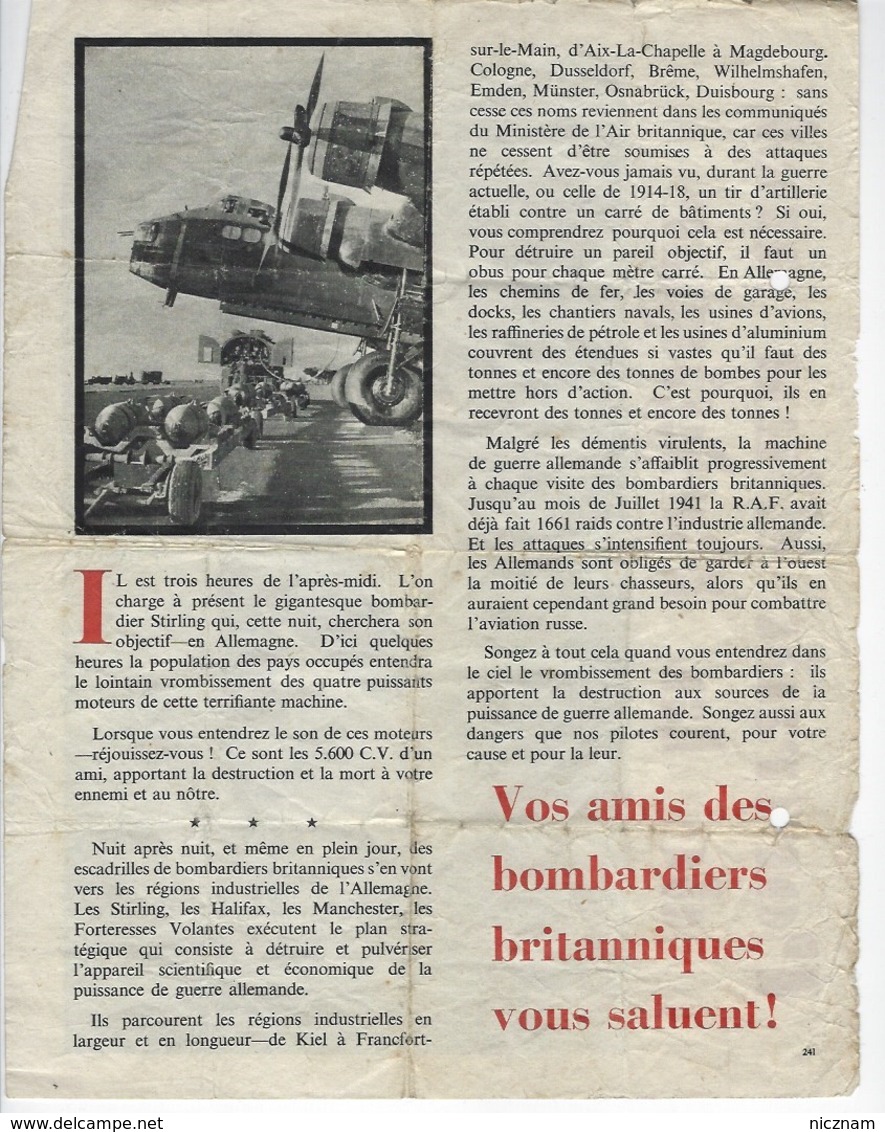 RARE - WWII - TRACT De Propagande Britannique - Portrait D'un Ami De La Belgique - Documents