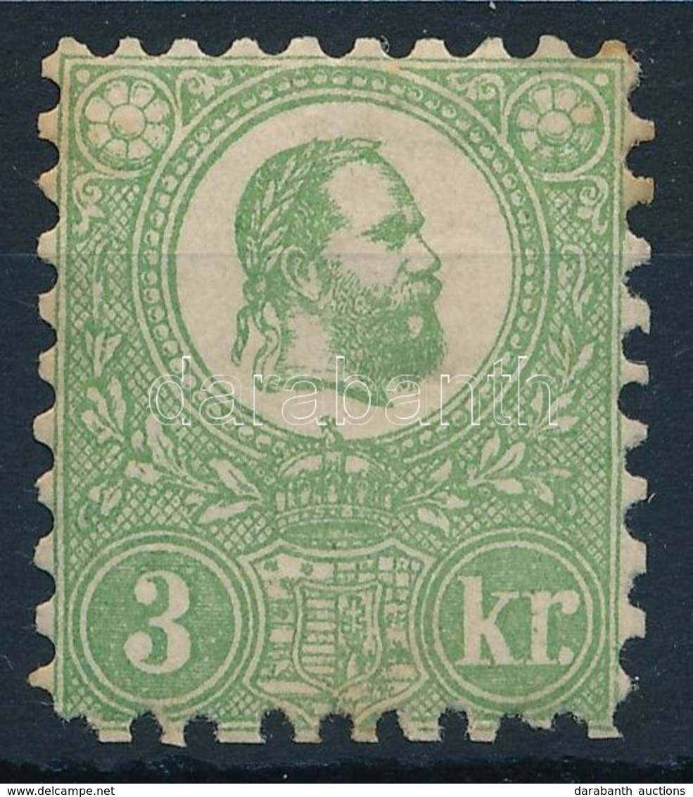 O 1871 Kőnyomat 3kr (240.000) (kis Rozsda, Papírelvékonyodás, Utánfogazott, Rövid Bal Alsósarokfog / Light Stain, Thin P - Sonstige & Ohne Zuordnung