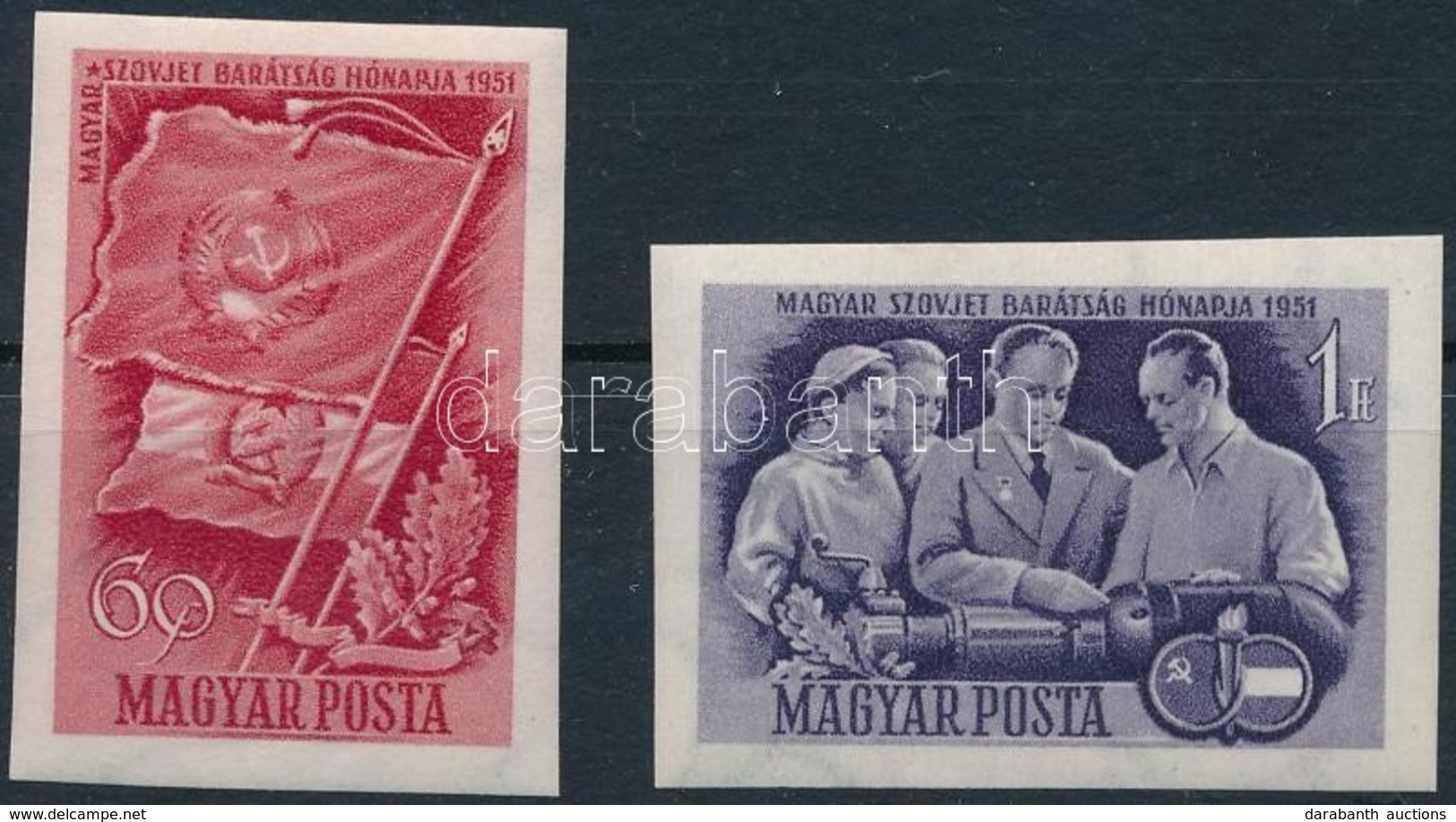 * 1951 Magyar-szovjet Barátság Vágott Sor (9.000) - Otros & Sin Clasificación