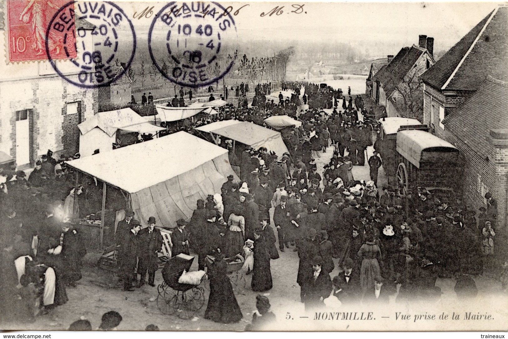 60 MONTMILLE - VUE DU MARCHE PRISE DE LA MAIRIE - Autres & Non Classés