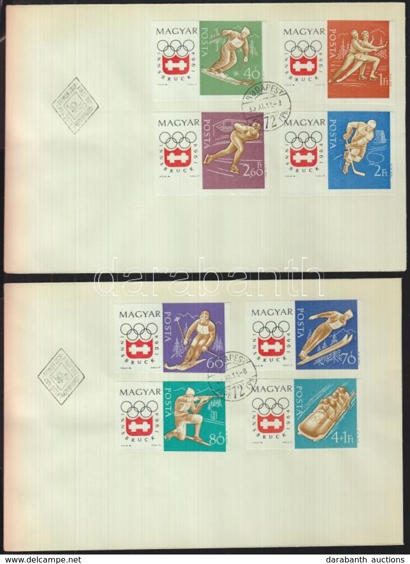 1963 Téli Olimpia (II.)- Innsbruck Vágott Sor 2db FDC-n (3.500) - Otros & Sin Clasificación