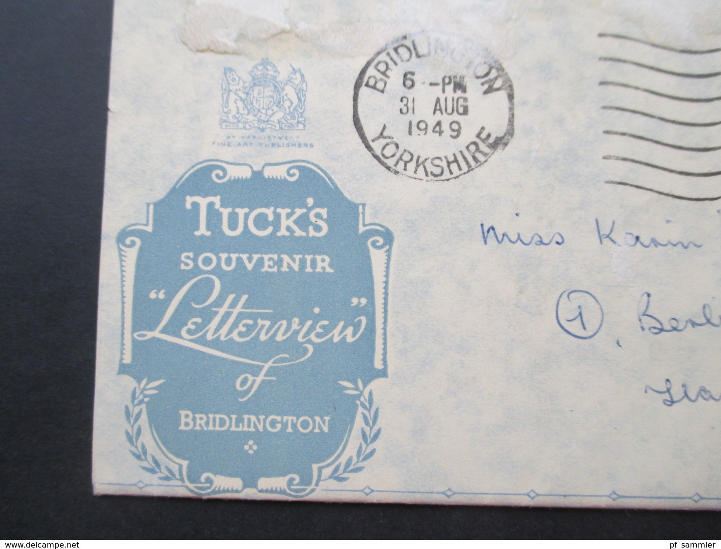 GB 1949 Tuck's Souvenir Letterview Of Bridlington Yorkshire Nach Berlin Gesndet! Leporello Mit Kleinen Bildern - Brieven En Documenten