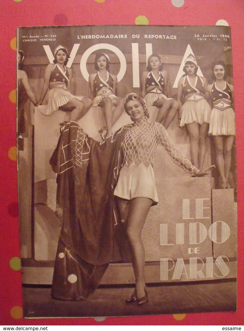 6 n° de VOILA. l'hebdomadaire du reportage. 1940. philippines madagascar lido chine bourreau palmyre maoris