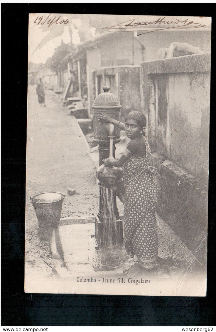 CEYLON  Jeune Fille Cingalaise 1906 Old Postcard - Sri Lanka (Ceylon)