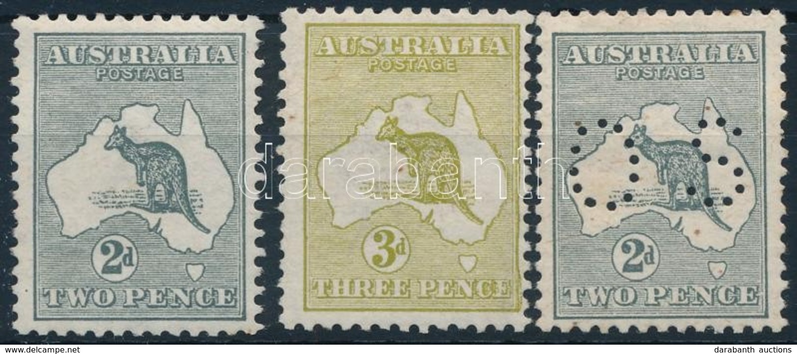 * Ausztrália 1913Mi 6 + 8 + Official 3 (Mi EUR 335.-) (enyhe Rozsda / Light Stain) - Otros & Sin Clasificación