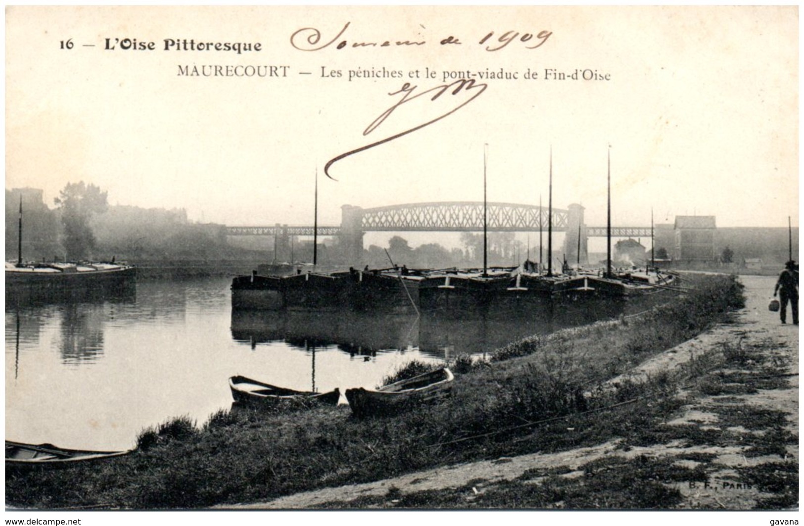 78 MAURECOURT - Les Péniches Et Le Pont-viaduc De Fin-d'Oise - Maurecourt