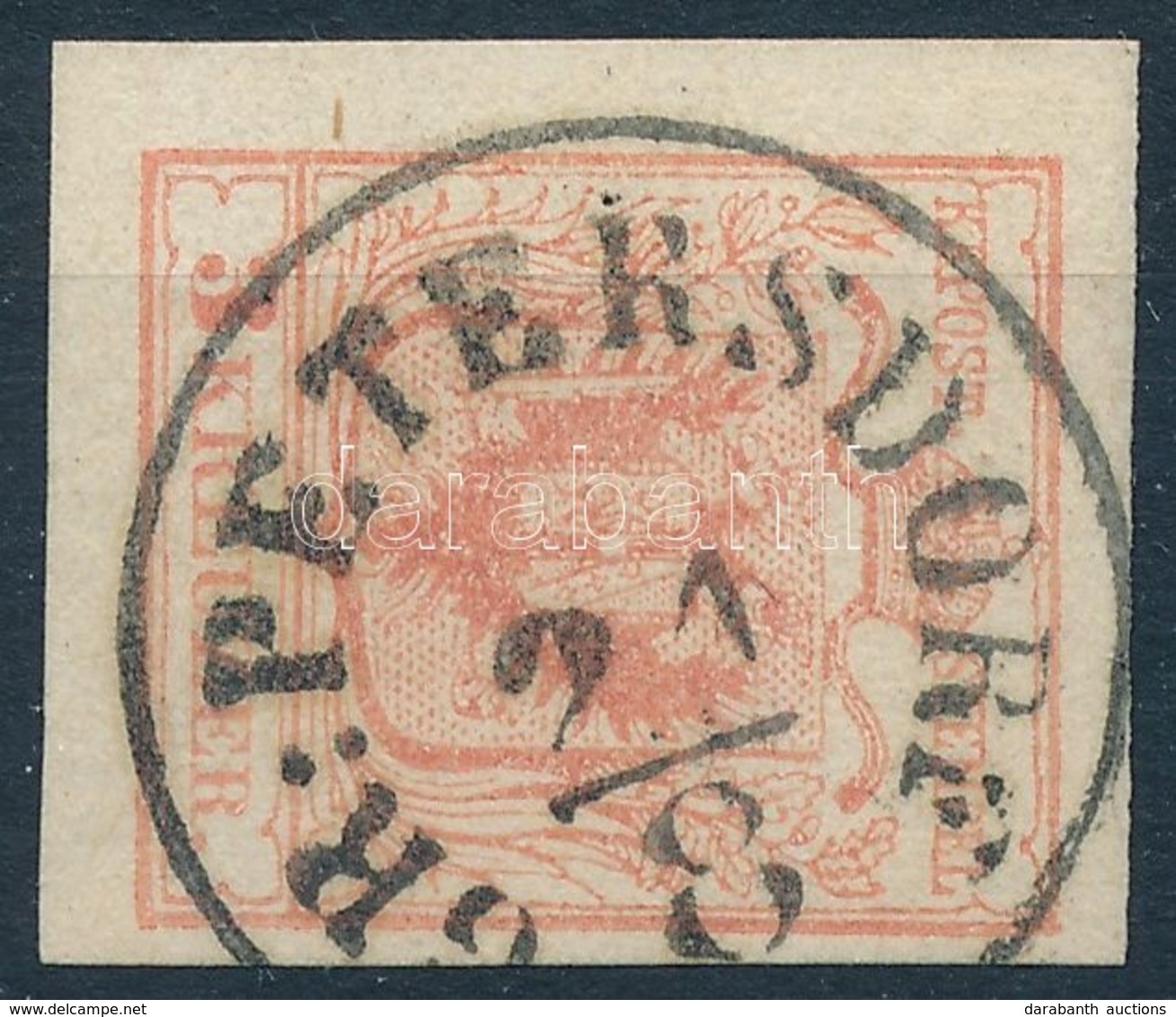 O 1850 3kr III. Típus 'GR.PETERSDORF' Centrált Bélyegzéssel (AGudlin  250p) - Otros & Sin Clasificación