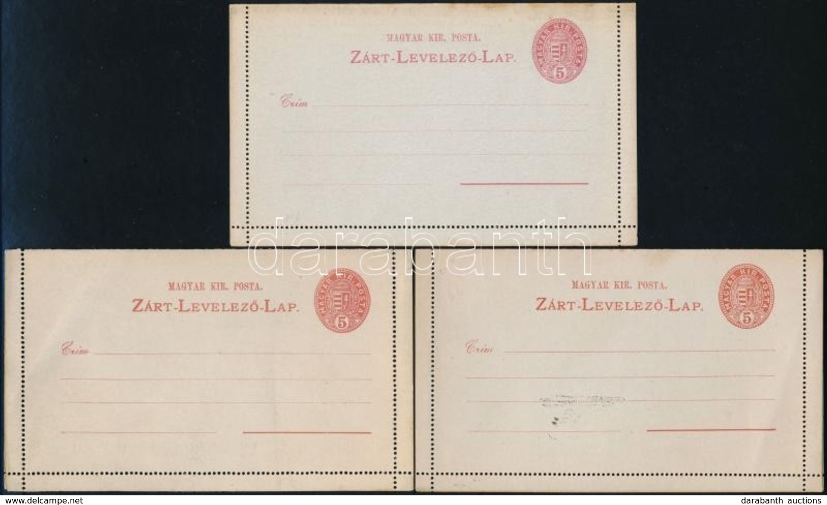 1896 6 Db 5kr Zárt Levelezőlap Szürke Papíron - Otros & Sin Clasificación