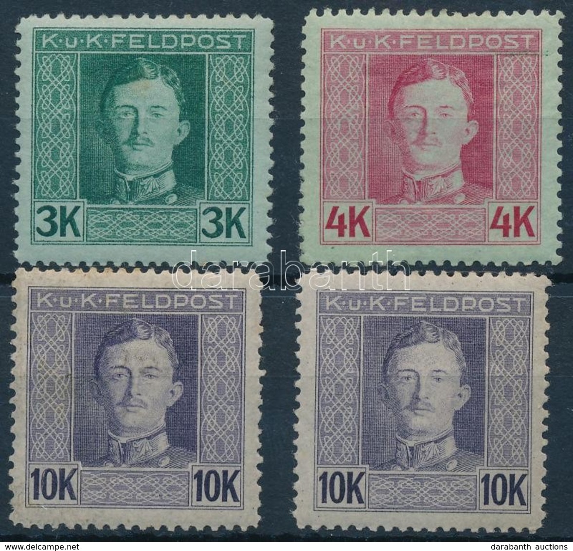 * 1917-1918 Károly Fejes Forgalmi Sor 3K, 4K, 2 X 10K (*7.400) - Otros & Sin Clasificación