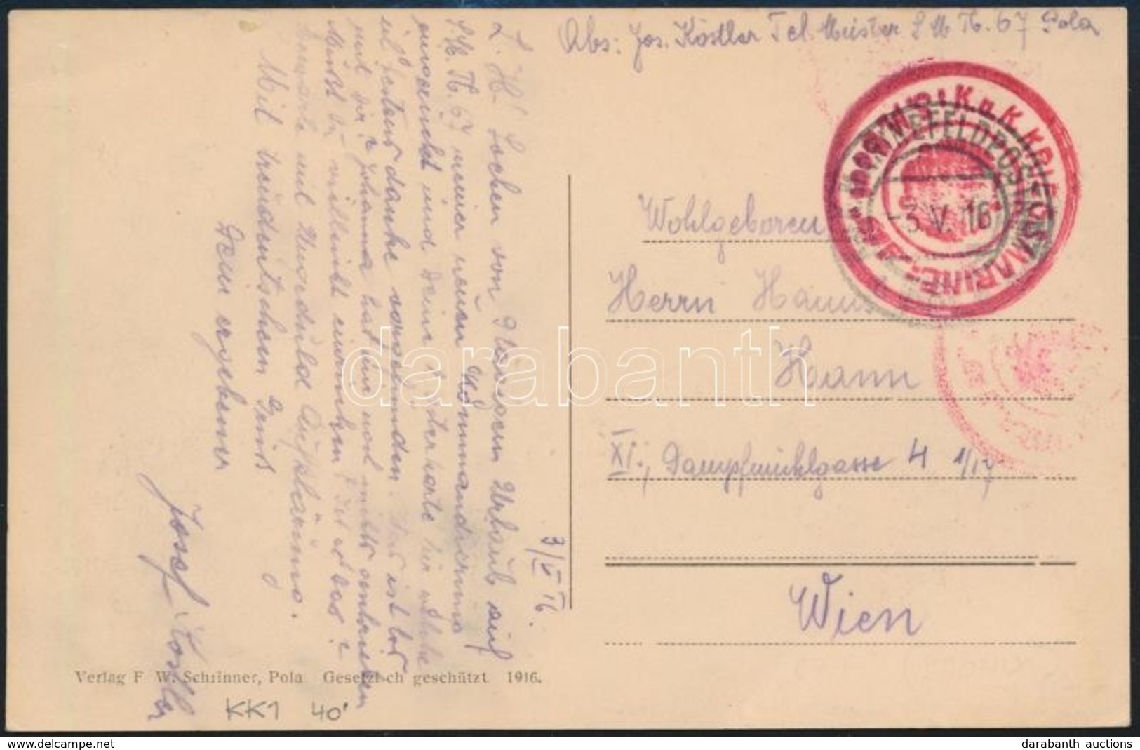 1916 Képeslap / Postcard 'K.u.K.  KRIEGSMARINE S.M.Boot 67F' - Otros & Sin Clasificación