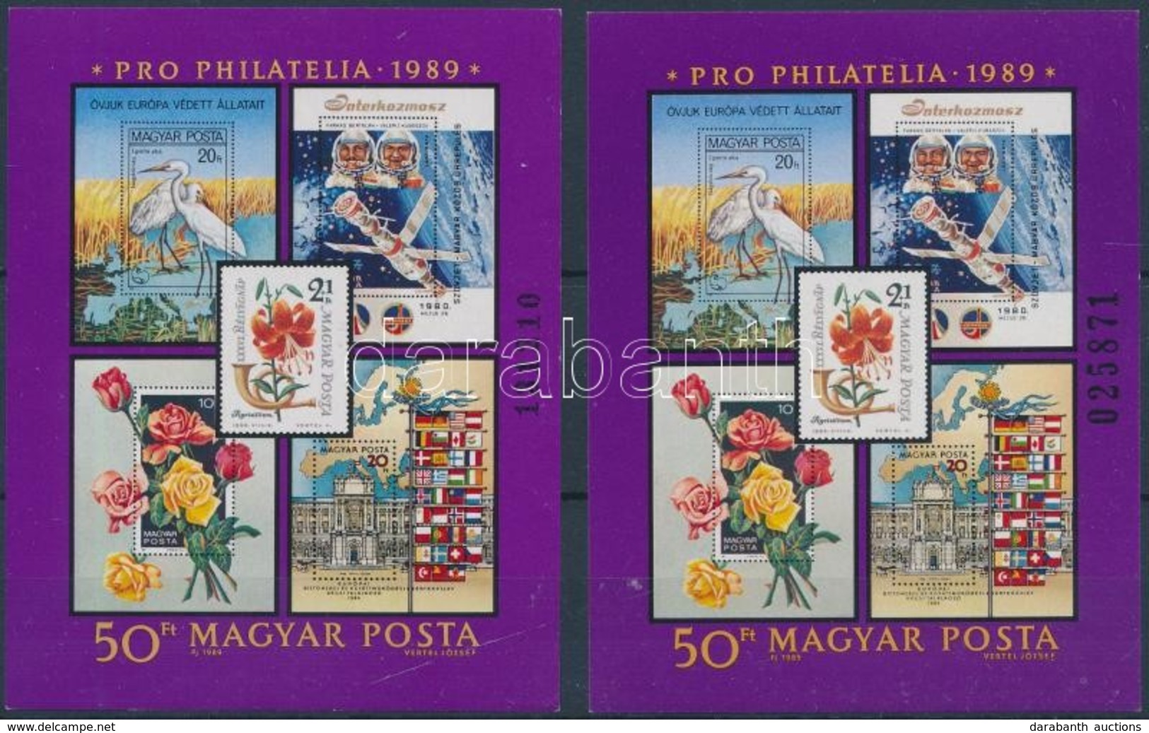 ** 1988 Pro Philatelia Blokk Kis és Nagy Méretű Sorszámmal - Otros & Sin Clasificación