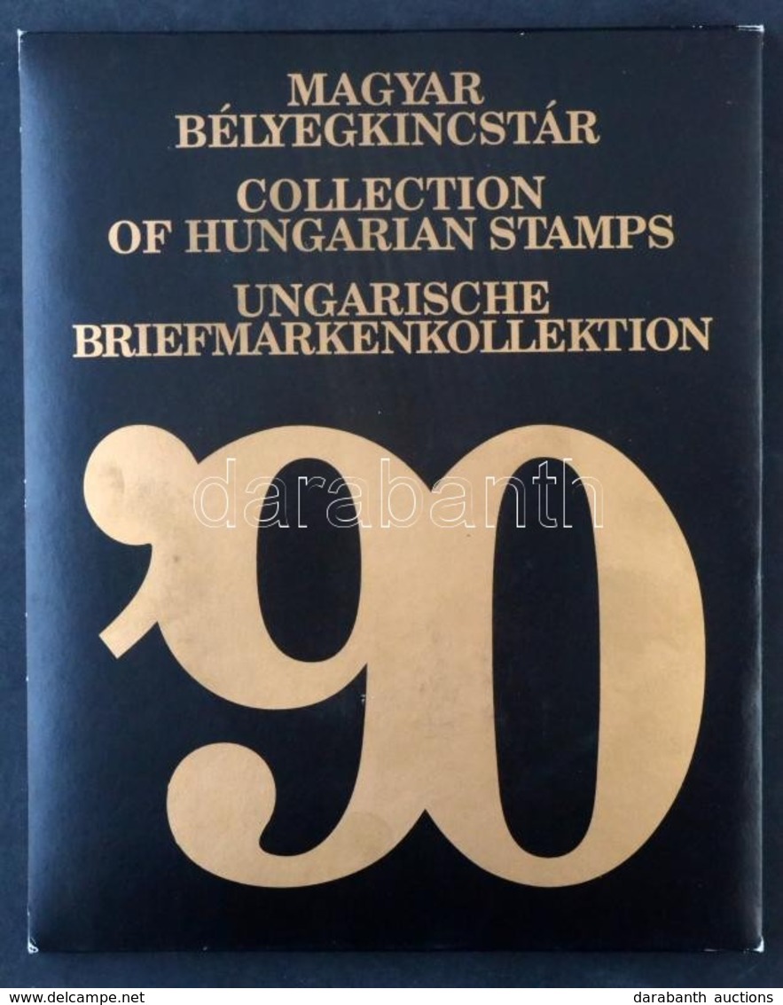 ** 1990 Bélyegkincstár, Benne Hologramos Blokk Piros Sorszámmal (69.500) / Year Book Including Mi Block 218 With Red Num - Otros & Sin Clasificación