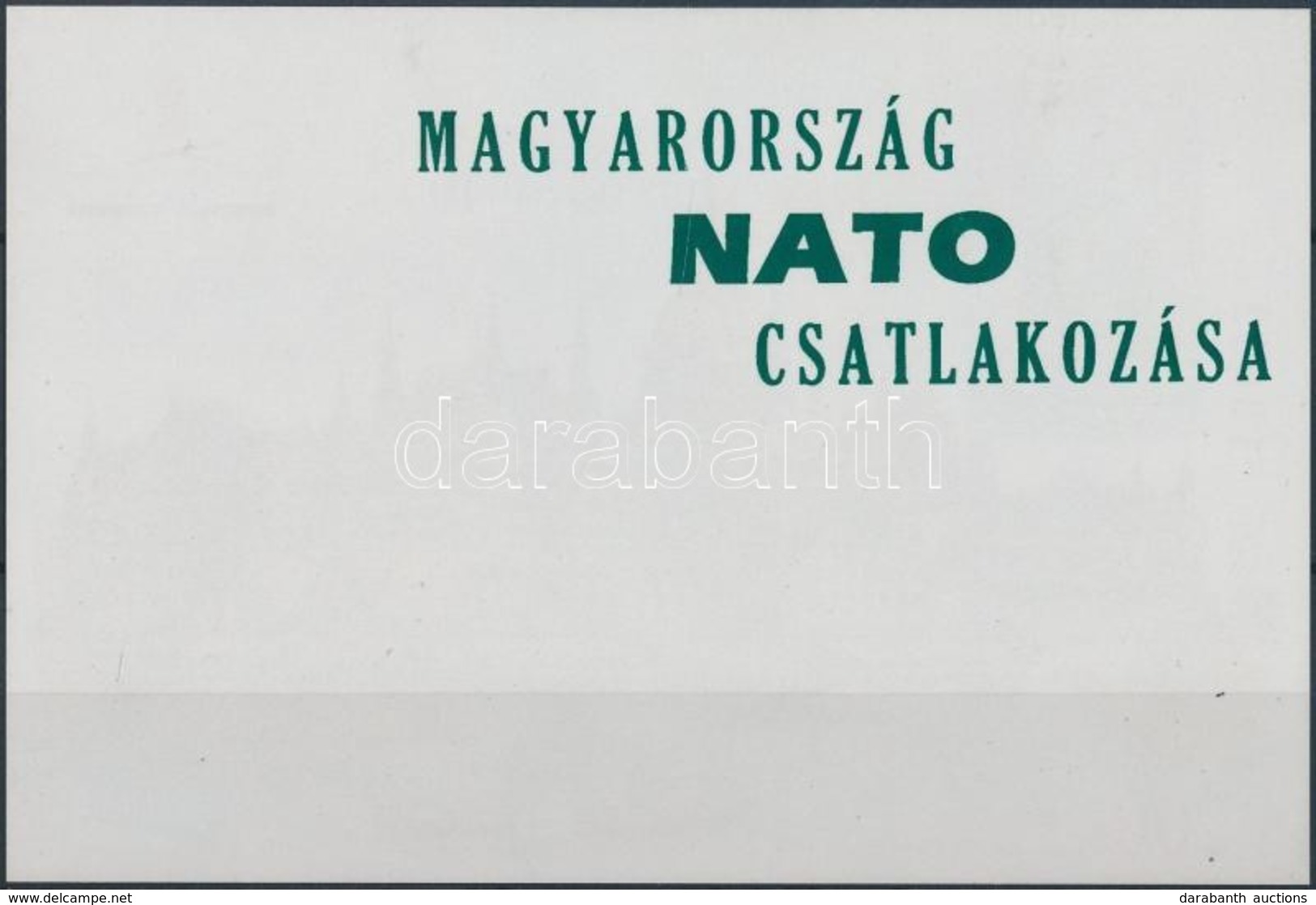 ** 1999/3 Magyarország NATO Csatlakozása Emlékív Zöld, Tévesen Hátoldali Felülnyomattal - Otros & Sin Clasificación