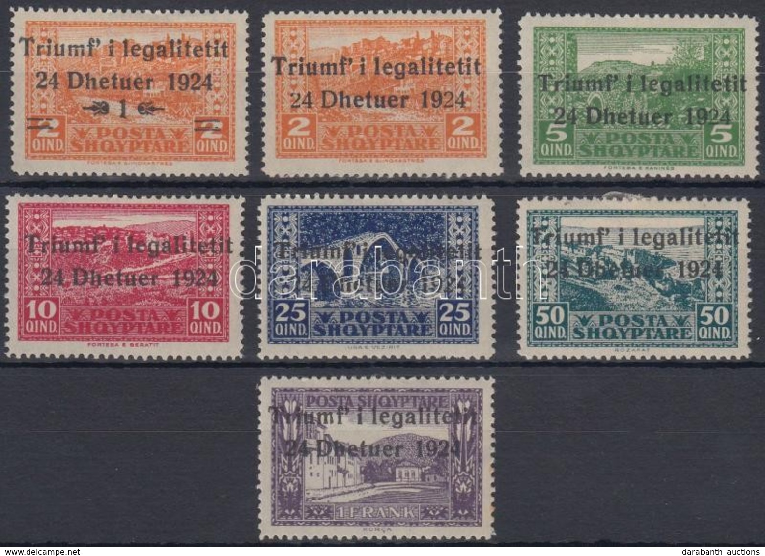 * 1925 Alkotmány Sor Felülnyomással Mi 104-110 - Other & Unclassified