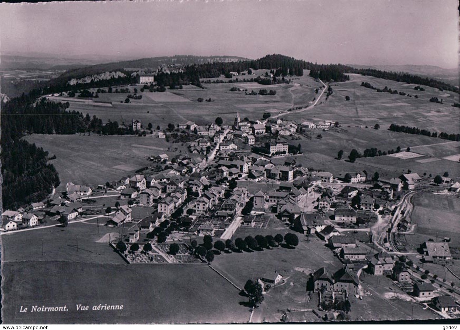 Le Noirmont JU Vu D'avion, Chemin De Fer (16.5.35) 10x15 - Le Noirmont