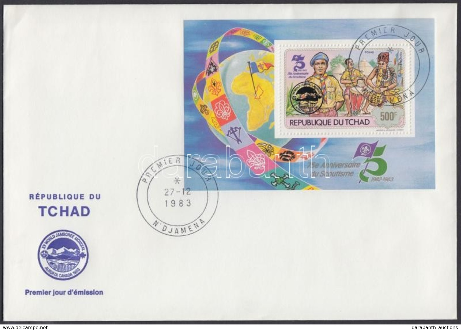 1983 Cserkész Felülnyomott Blokk FDC Mi 187Aa - Otros & Sin Clasificación