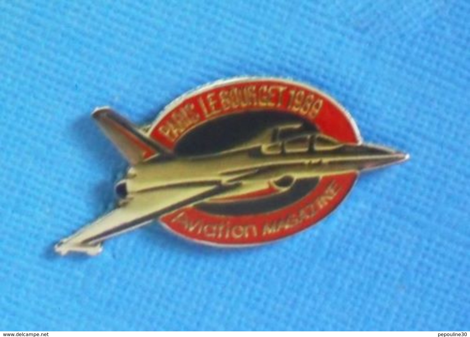 1 PIN'S //  ** PARIS LE BOURGET 1989 / LE RAFALE / AVIATION MAGAZINE ** . Attaches Doubles