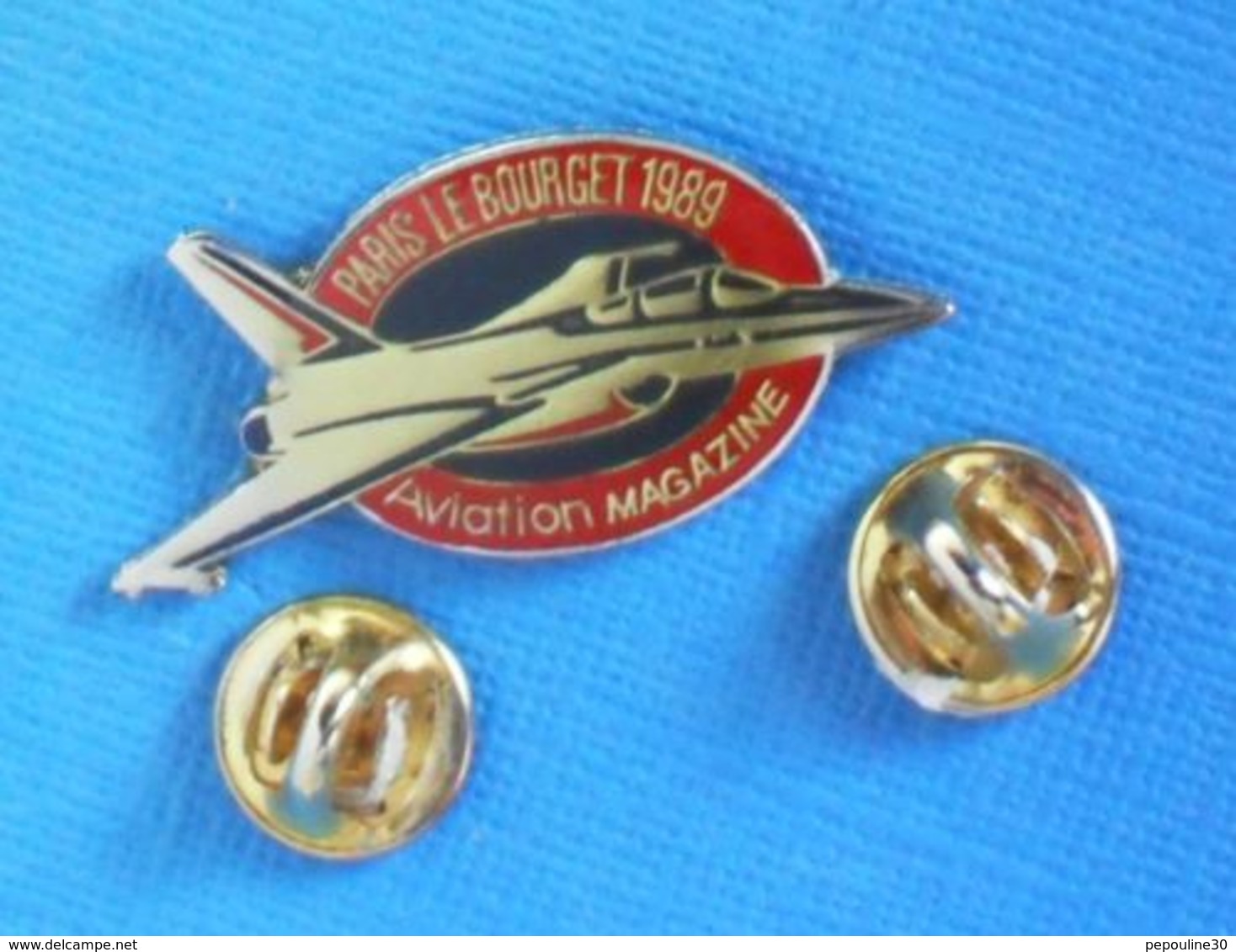 1 PIN'S //  ** PARIS LE BOURGET 1989 / LE RAFALE / AVIATION MAGAZINE ** . Attaches Doubles