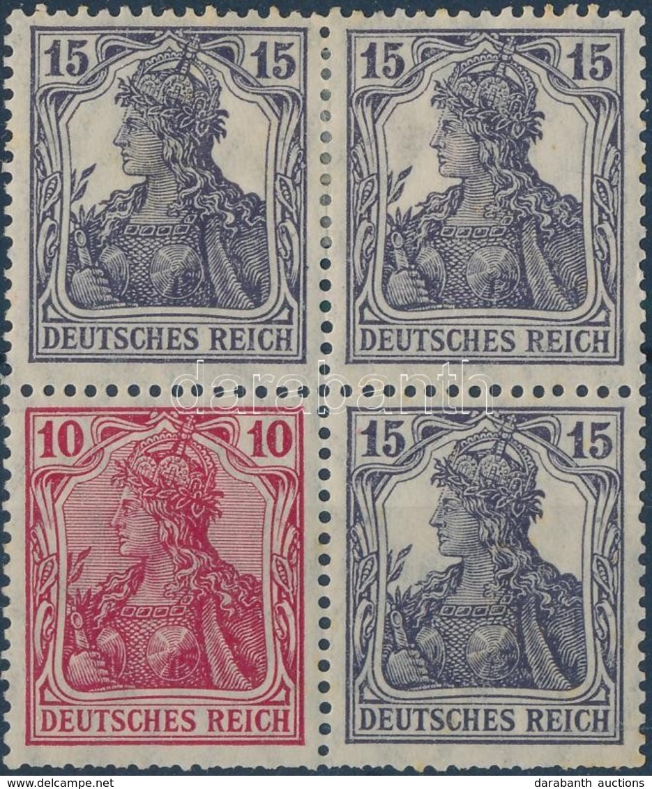 * 1919 Germania Füzetösszefüggés Négyestömb Mi S 9aa-W 12aa - Otros & Sin Clasificación