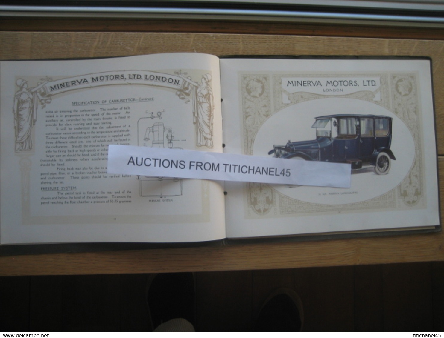 Luxueux & superbe catalogue automobile de 1914 MINERVA MOTORS LONDON - 36 pages illustrées - 3 planches couleurs