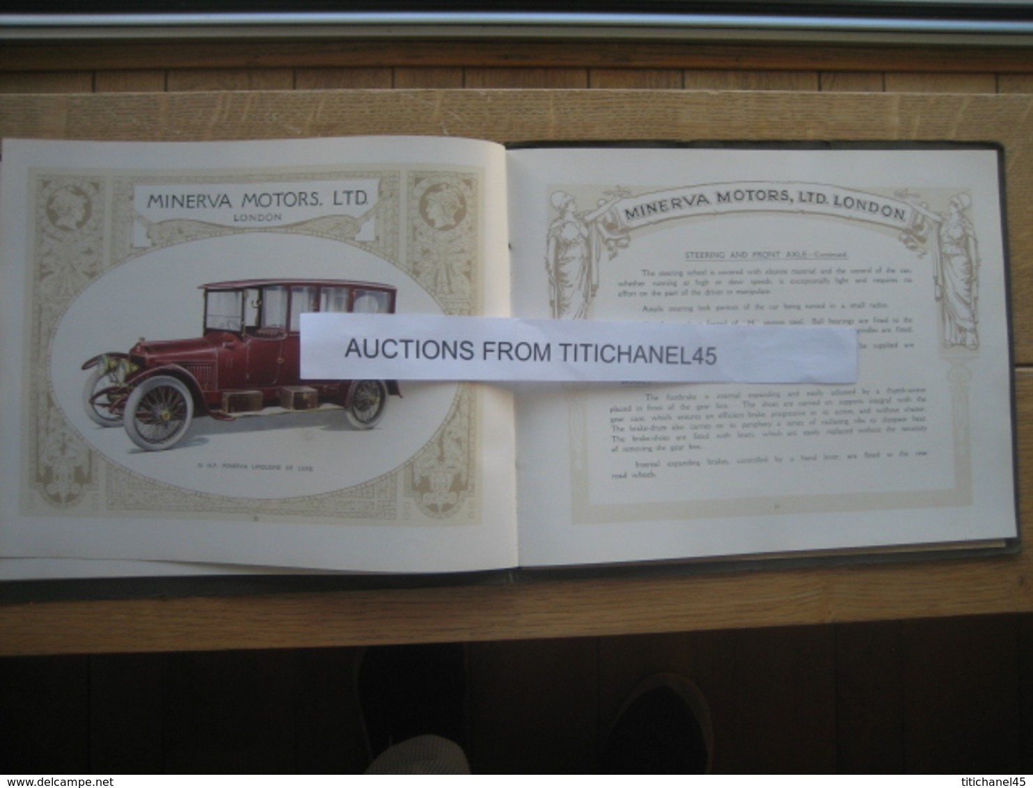 Luxueux & superbe catalogue automobile de 1914 MINERVA MOTORS LONDON - 36 pages illustrées - 3 planches couleurs