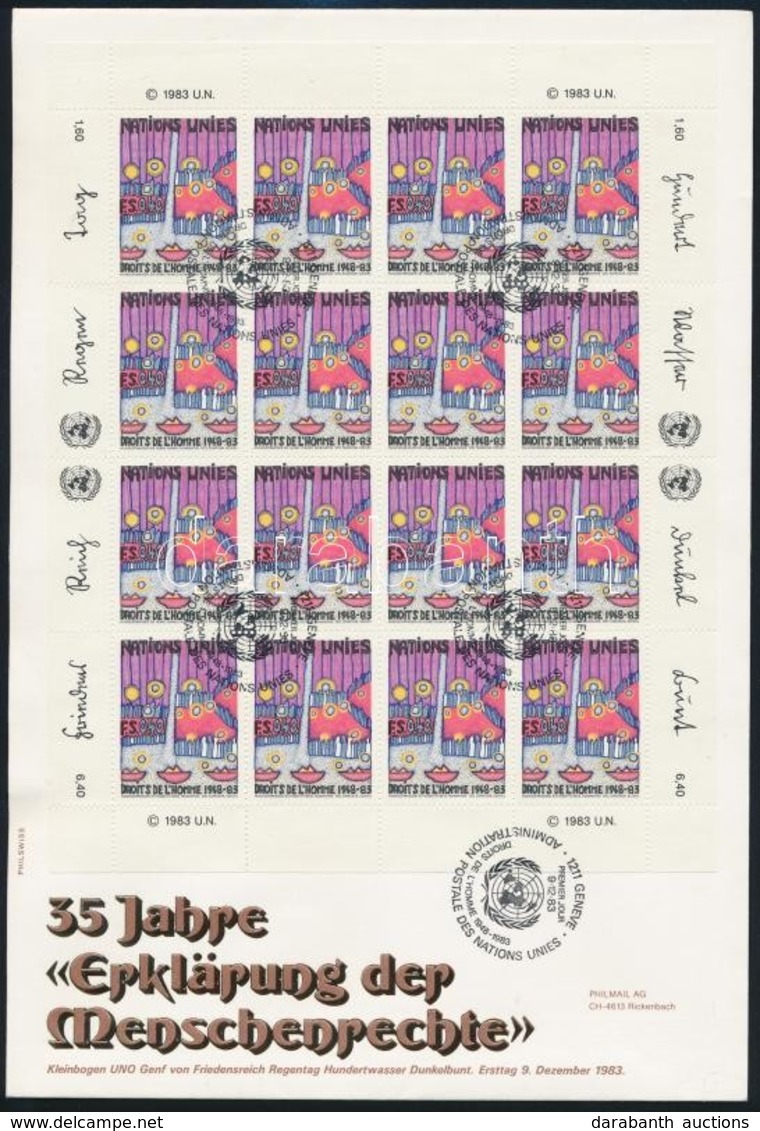 1983 Hundertwasser Festmények Kisív Sor Mi 117-118 2 Db FDC-n - Otros & Sin Clasificación