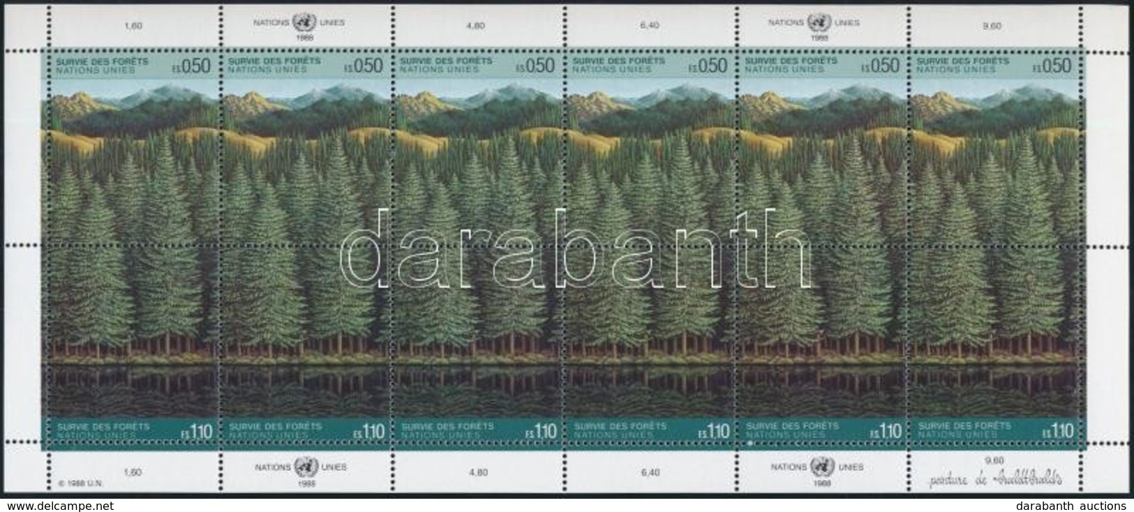 ** 1988 Az Erdő Megmentése Kisív,
Save The Forest Mini Sheet
Mi 165-166 - Otros & Sin Clasificación