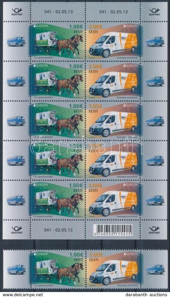 ** 2013 Europa CEPT Postai Járművek Pár + Kisív Mi 763-764 - Otros & Sin Clasificación