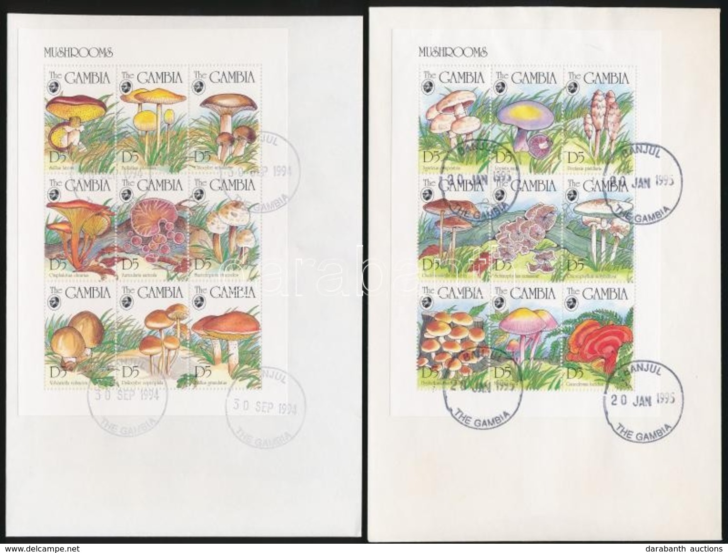 1994 Gomba Kisívsor Mi 1964-1981 + Blokksor Mi 239-240 4 Db FDC-n - Otros & Sin Clasificación