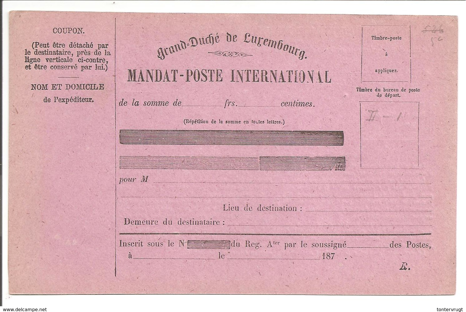 MANDAT-POSTE INTERNATIONAL187 . R. - Ganzsachen