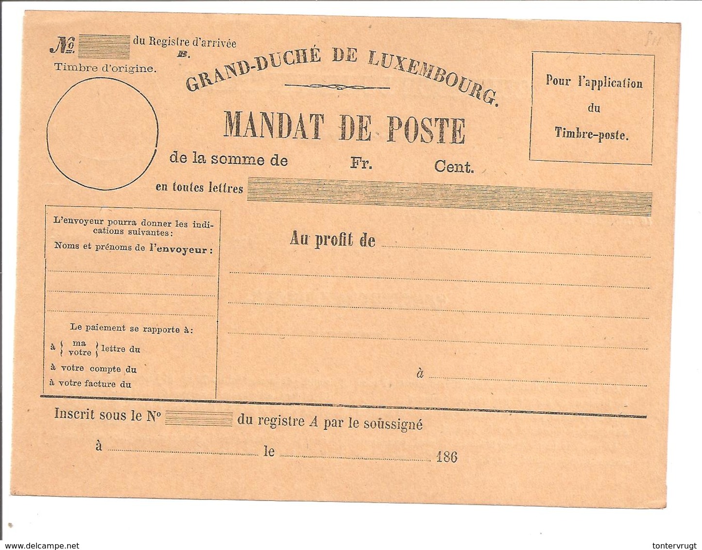 MANDAT-POSTE INTERNATIONAL186 Jaune - Ganzsachen