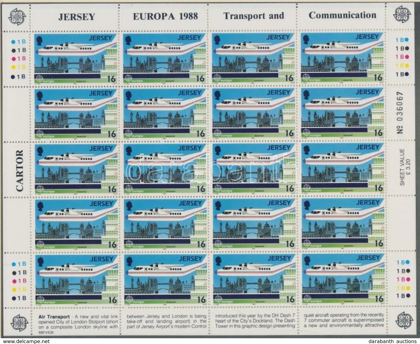 ** 1988 Europa CEPT Szállítási és Hírközlési Eszközök Kisív Sor Mi 435-438 - Otros & Sin Clasificación