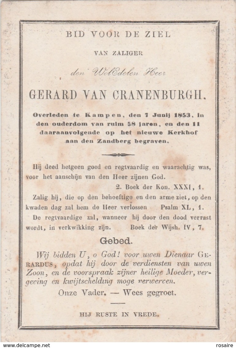 Gerard Van Cranenburgh-kampen 1853 - Imágenes Religiosas