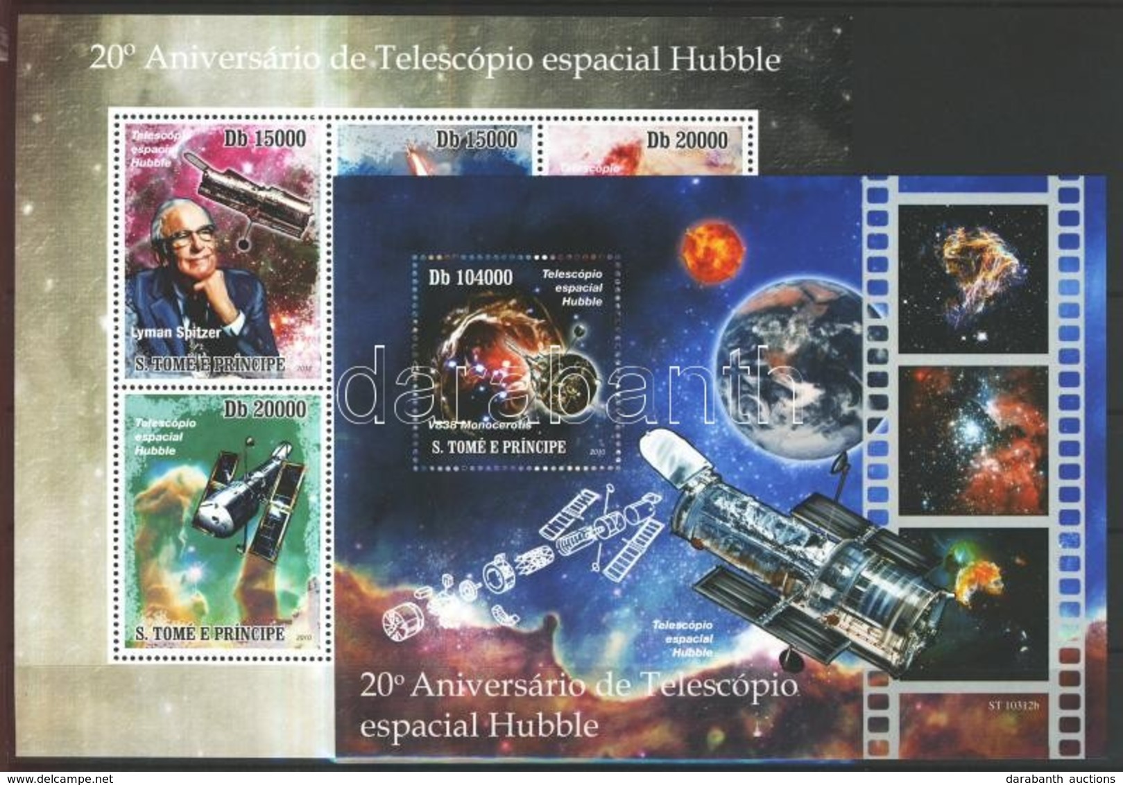 ** 2010 20 éves A Hubble űrtávcső Kisív Mi 4536-4541 + Blokk Mi 779 - Otros & Sin Clasificación