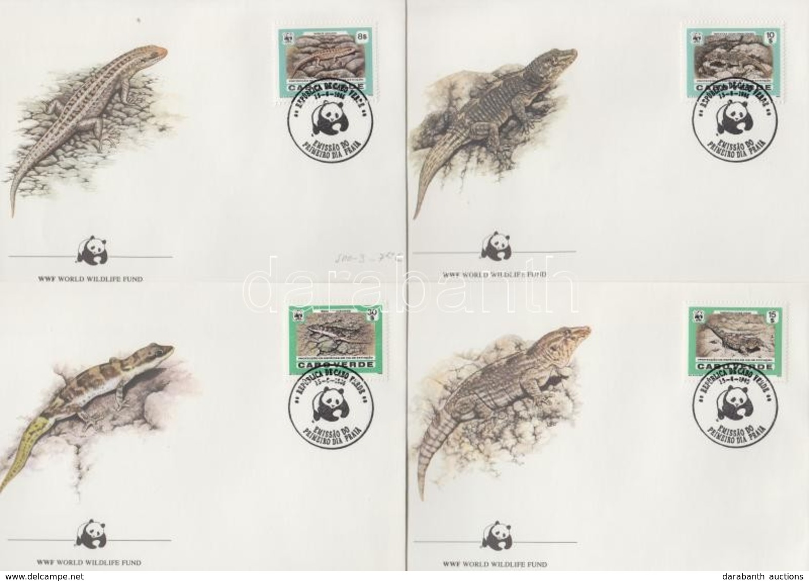 1986 WWF: Hüllő Sor Mi 500-503 4 Db FDC-n - Otros & Sin Clasificación