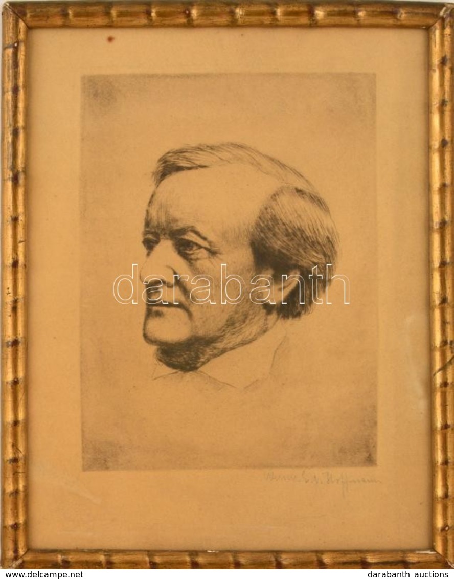 Werner E. A. Hoffmann (1881-1962): Richard Wagner. Rézkarc, Papír, Jelzett, üvegezett Keretben, 23×16,5 Cm - Otros & Sin Clasificación