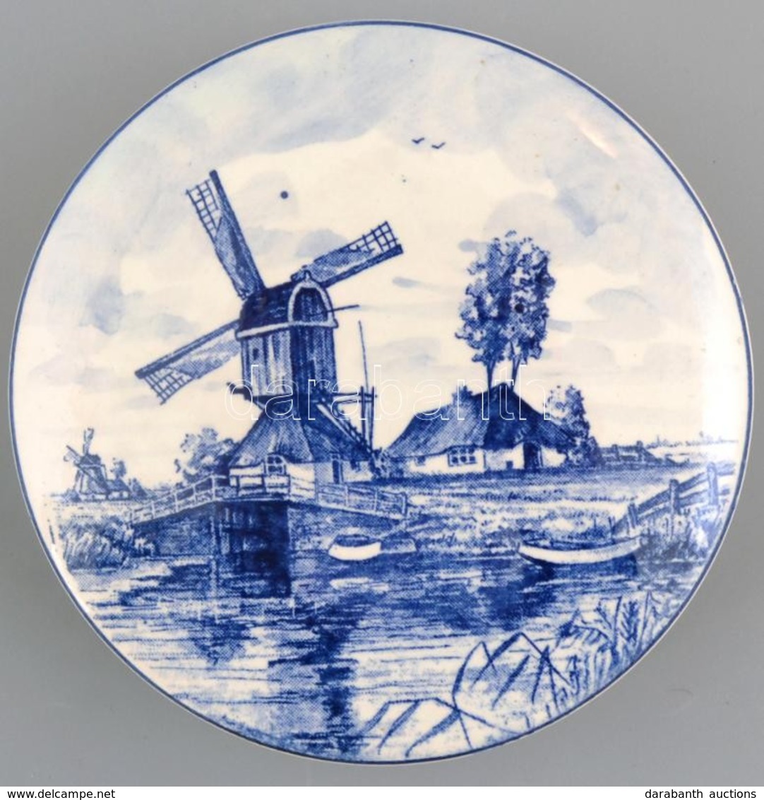 Delft Blue Holland Kerámia Bonbonier, Jelzett, Kis Kopásnyomokkal, D: 12 Cm - Otros & Sin Clasificación