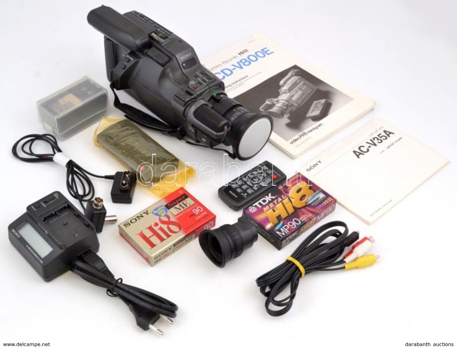 Sony CCD-V800E Videókamera, Töltővel, Filmszalagokkal, , Kábelekkel, Távirányítóval, Jó állapotban - Cámaras Fotográficas