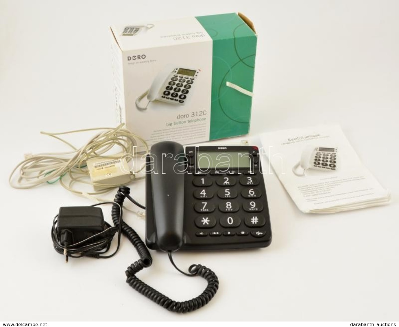 Doro 312C Vezetékes Telefon, Vezetékkel, Eredeti Dobozában - Otros & Sin Clasificación
