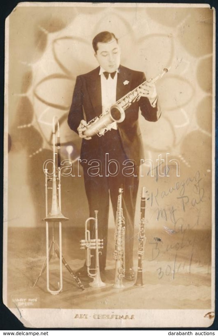 Cca 1930 Art Christmas (1905-1961) Kanadai Jazz Szaxofonos Aláírt Fotója - Otros & Sin Clasificación