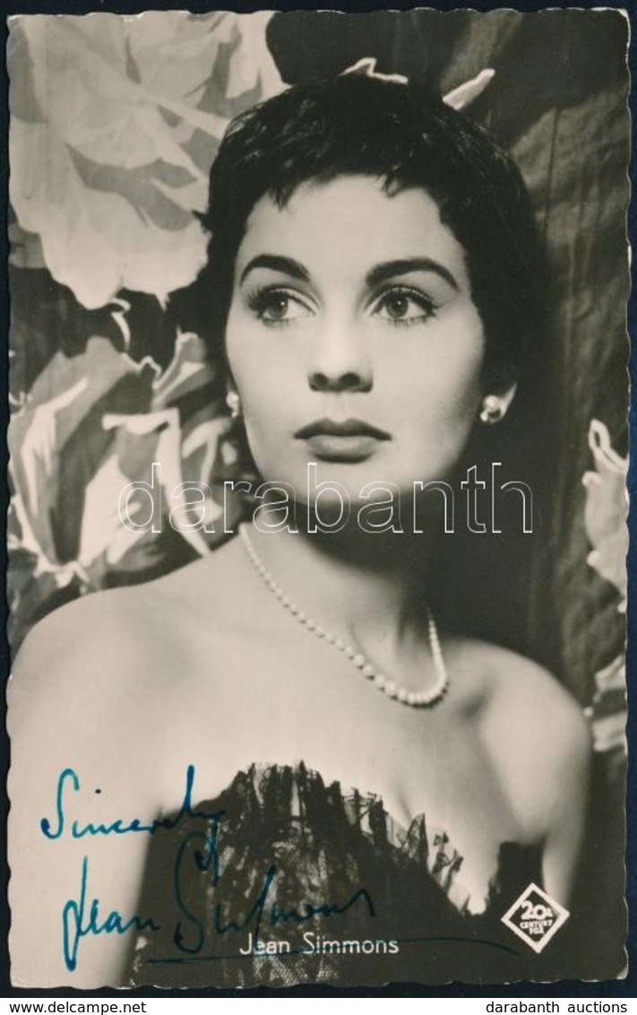 Cca 1960 Jean Simmons (1929-2010) Angol Színésznő Aláírása Az őt ábrázoló Fotólapon - Otros & Sin Clasificación